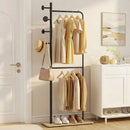 Double Rods Clothes Hanging Rack with Rubber Wood Hooks by LJGDeals