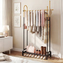 Double Rods Garment Rack for Hanging Clothes-Gold by LJGDeals