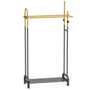 Double Rods Garment Rack for Hanging Clothes-Gold by LJGDeals