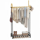 Double Rods Garment Rack for Hanging Clothes-Gold by LJGDeals