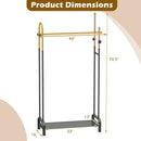 Double Rods Garment Rack for Hanging Clothes-Gold by LJGDeals