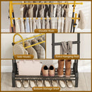 Double Rods Garment Rack for Hanging Clothes-Gold by LJGDeals
