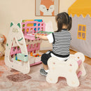 3-In-1 Double Sided Magnetic Dry-Erase Board with Stool and Flipped Writing Desktop by LJGDeals