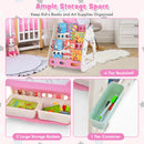 3-In-1 Double Sided Magnetic Dry-Erase Board with Stool and Flipped Writing Desktop