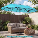 Double-Sided Patio Umbrella with Push Button Tilt Crank Handle by LJGDeals