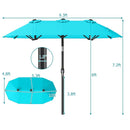 Double-Sided Patio Umbrella with Push Button Tilt Crank Handle by LJGDeals