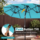 Double-Sided Patio Umbrella with Push Button Tilt Crank Handle by LJGDeals