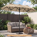 Double-Sided Patio Umbrella with Push Button Tilt Crank Handle by LJGDeals