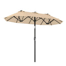 Double-Sided Patio Umbrella with Push Button Tilt Crank Handle by LJGDeals