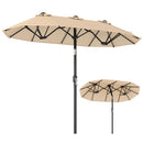 Double-Sided Patio Umbrella with Push Button Tilt Crank Handle by DirectDeals