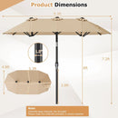 Double-Sided Patio Umbrella with Push Button Tilt Crank Handle by LJGDeals