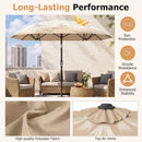Double-Sided Patio Umbrella with Push Button Tilt Crank Handle by LJGDeals
