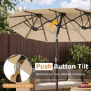 Double-Sided Patio Umbrella with Push Button Tilt Crank Handle by DirectDeals