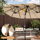 Double-Sided Patio Umbrella with Push Button Tilt Crank Handle by LJGDeals