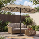 Double-Sided Patio Umbrella with Push Button Tilt Crank Handle by LJGDeals