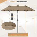 Double-Sided Patio Umbrella with Push Button Tilt Crank Handle by LJGDeals