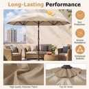 Double-Sided Patio Umbrella with Push Button Tilt Crank Handle by LJGDeals