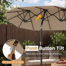 Double-Sided Patio Umbrella with Push Button Tilt Crank Handle by LJGDeals