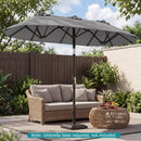 Double-Sided Patio Umbrella with Push Button Tilt Crank Handle by LJGDeals