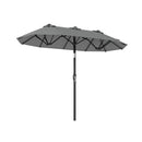Double-Sided Patio Umbrella with Push Button Tilt Crank Handle by LJGDeals