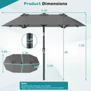 Double-Sided Patio Umbrella with Push Button Tilt Crank Handle by LJGDeals