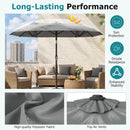 Double-Sided Patio Umbrella with Push Button Tilt Crank Handle by LJGDeals