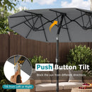 Double-Sided Patio Umbrella with Push Button Tilt Crank Handle by LJGDeals
