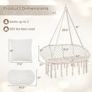 Double Swing Chair with Cushions Macrame Hanging Hammock Chair for Indoor and Outdoor Use by LJGDeals
