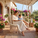 Double Swing Chair with Cushions Macrame Hanging Hammock Chair for Indoor and Outdoor Use by LJGDeals