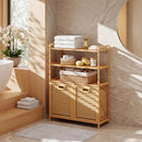 Double Tilt-Out Laundry Hamper with 3 Shelves & Baskets by LJGDeals