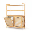 Double Tilt-Out Laundry Hamper with 3 Shelves & Baskets by LJGDeals