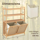 Double Tilt-Out Laundry Hamper with 3 Shelves & Baskets by LJGDeals