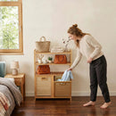 Double Tilt-Out Laundry Hamper with 3 Shelves & Baskets by LJGDeals
