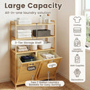 Double Tilt-Out Laundry Hamper with 3 Shelves & Baskets by LJGDeals