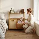 Double Tilt-Out Laundry Hamper with 2 Shelves - Natural Bamboo by LJGDeals