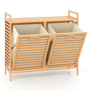 Double Tilt-out Laundry Hamper with 2 Removable Bins-Natural by LJGDeals