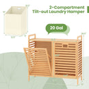 Double Tilt-out Laundry Hamper with 2 Removable Bins-Natural by LJGDeals