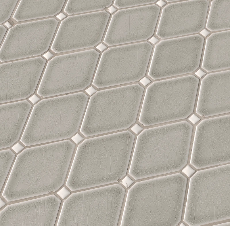 MSI Dove Grey Diamond Polished Ceramic Mosaic Wall Tile 12.28"x12.8"
