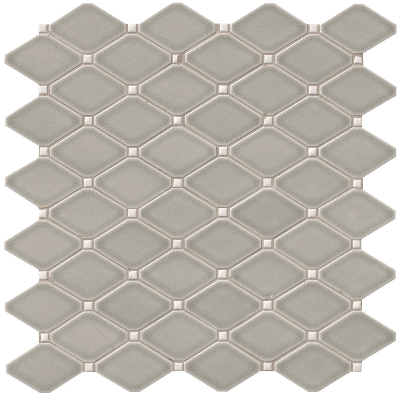MSI Dove Grey Diamond Polished Ceramic Mosaic Wall Tile 12.28"x12.8"