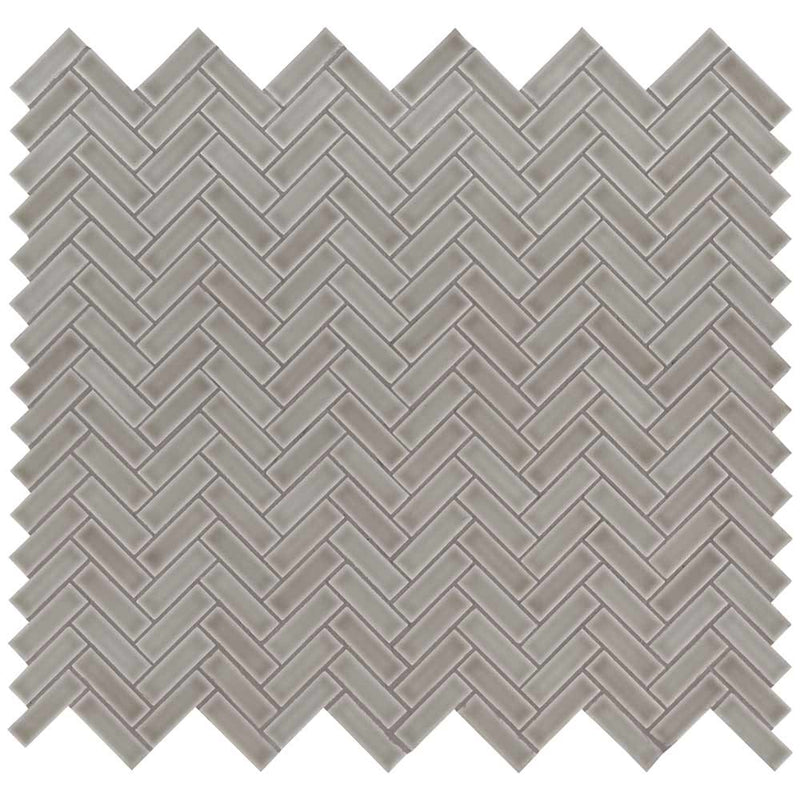 MSI Dove Grey Herringbone Ceramic Mosaic Tile 11.3"x12.56"