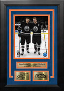 Leon Draisaitl & Connor McDavid Edmonton Oilers 8x10 Framed Hockey Photo with Engraved Autographs by Dynasty Sports & Framing