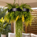 Draping Plant Artificial Roof Hanging Disc 25in – Black Frame – UV Resistant by Designer Plants USA