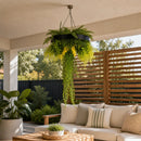 Draping Plant Artificial Roof Hanging Disc 25in – Black Frame – UV Resistant by Designer Plants USA