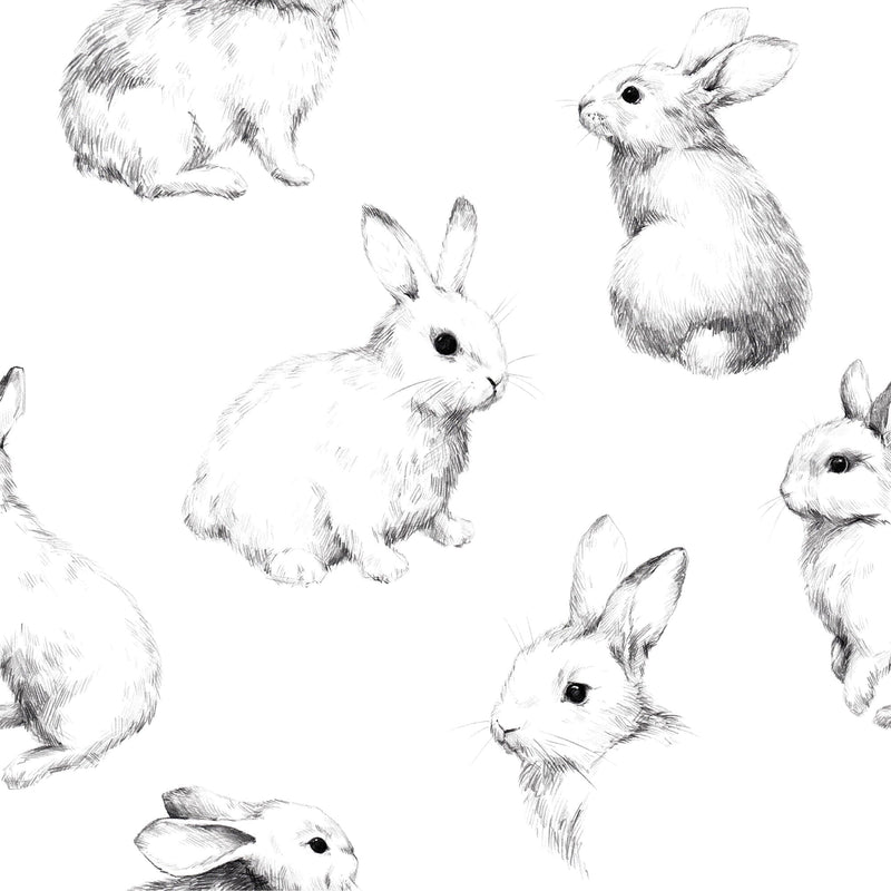 Hand-drawn Bunnies Kids Wallpaper