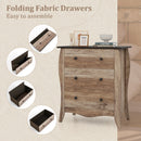 Dresser for Bedroom with 3 Folding Fabric Drawers and Anti-tipping Kit by DirectDeals