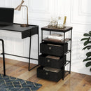 Dresser with 3/4 Drawers Fabric Storage Tower with Wood Top and Metal Frame by LJGDeals