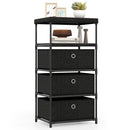 Dresser with 3/4 Drawers Fabric Storage Tower with Wood Top and Metal Frame by LJGDeals