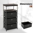Dresser with 3/4 Drawers Fabric Storage Tower with Wood Top and Metal Frame by LJGDeals