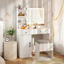 Vanity Dressing Table and Chair Set with Mirror and Lights by LJGDeals