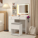 Vanity Dressing Table and Chair Set with Mirror and Lights by LJGDeals